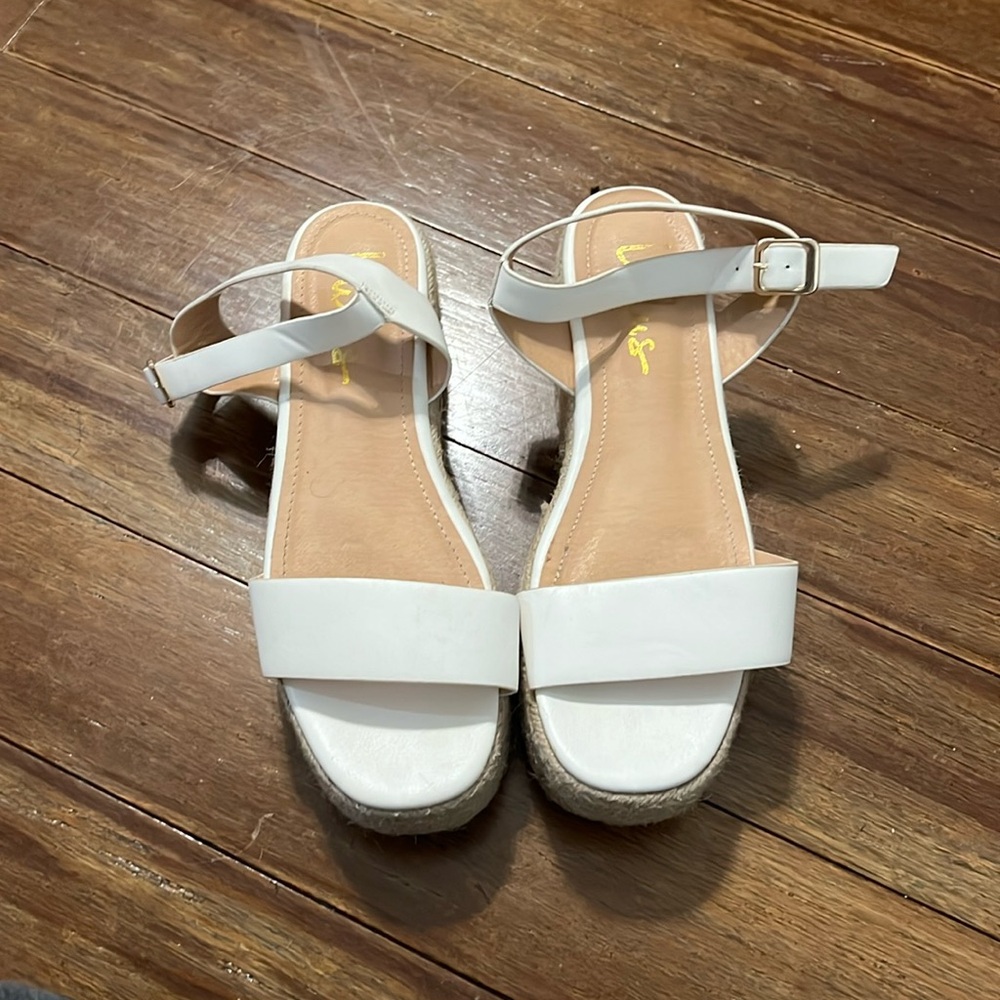 White platform sandals